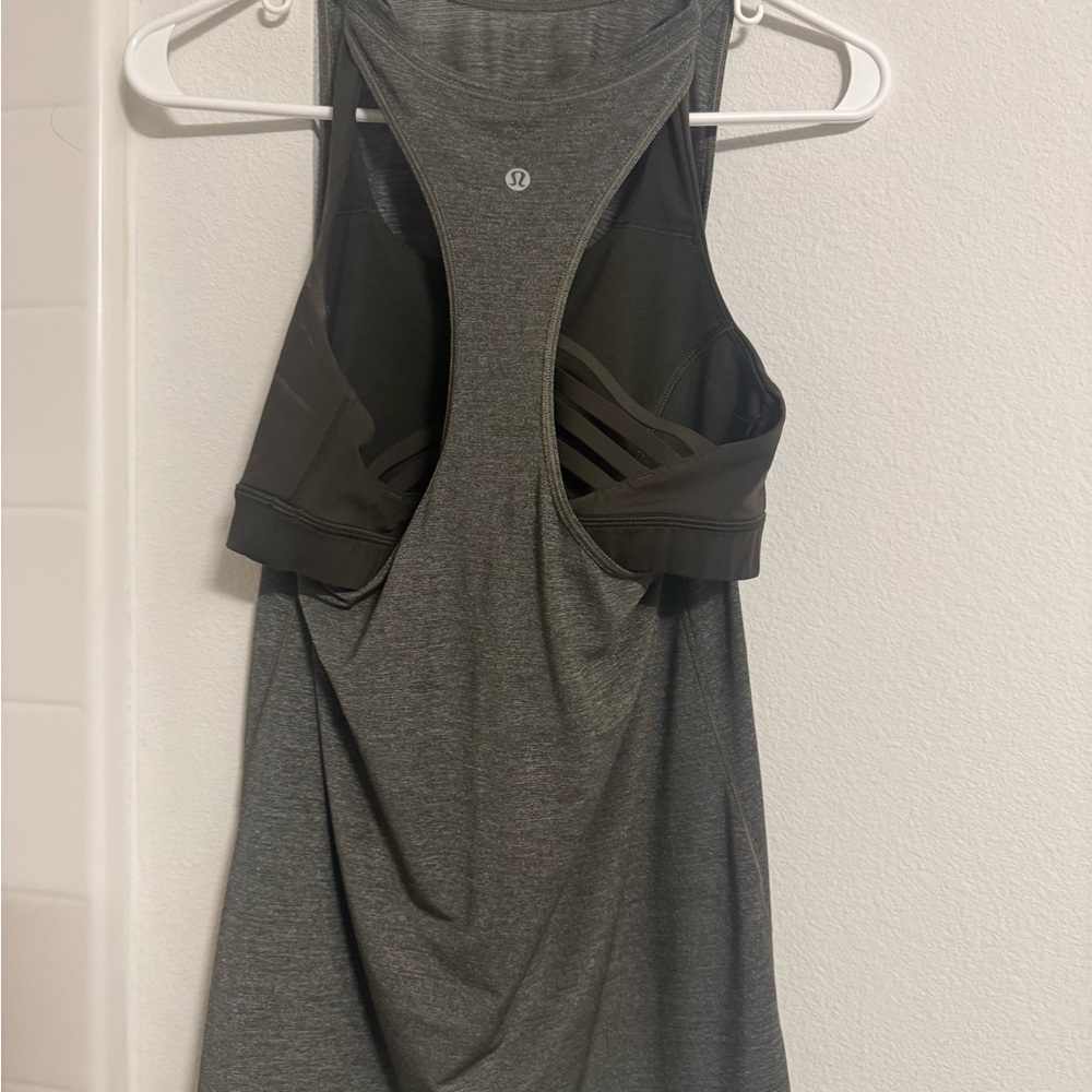 Lululemon Athletica Gray Cut Out Tank Top
